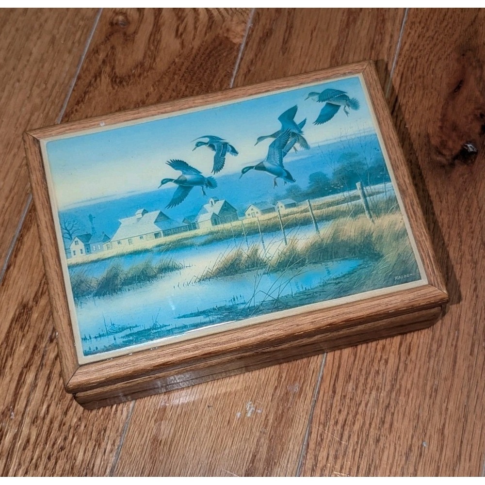 Vintage Coastal Cottagecore Duck Decoyโ Trinket Box Rustic Cabin Decor